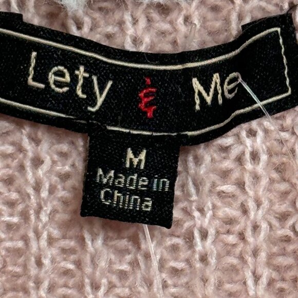 Stitch Fix Womens Faux Fur Lined Open Front Cardigan Sweater Jacket Pink White M - Picture 5 of 8